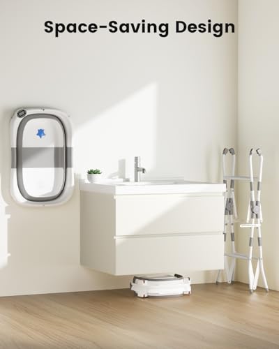 Collapsible Baby Bathtub with Stand and Soft Cushion