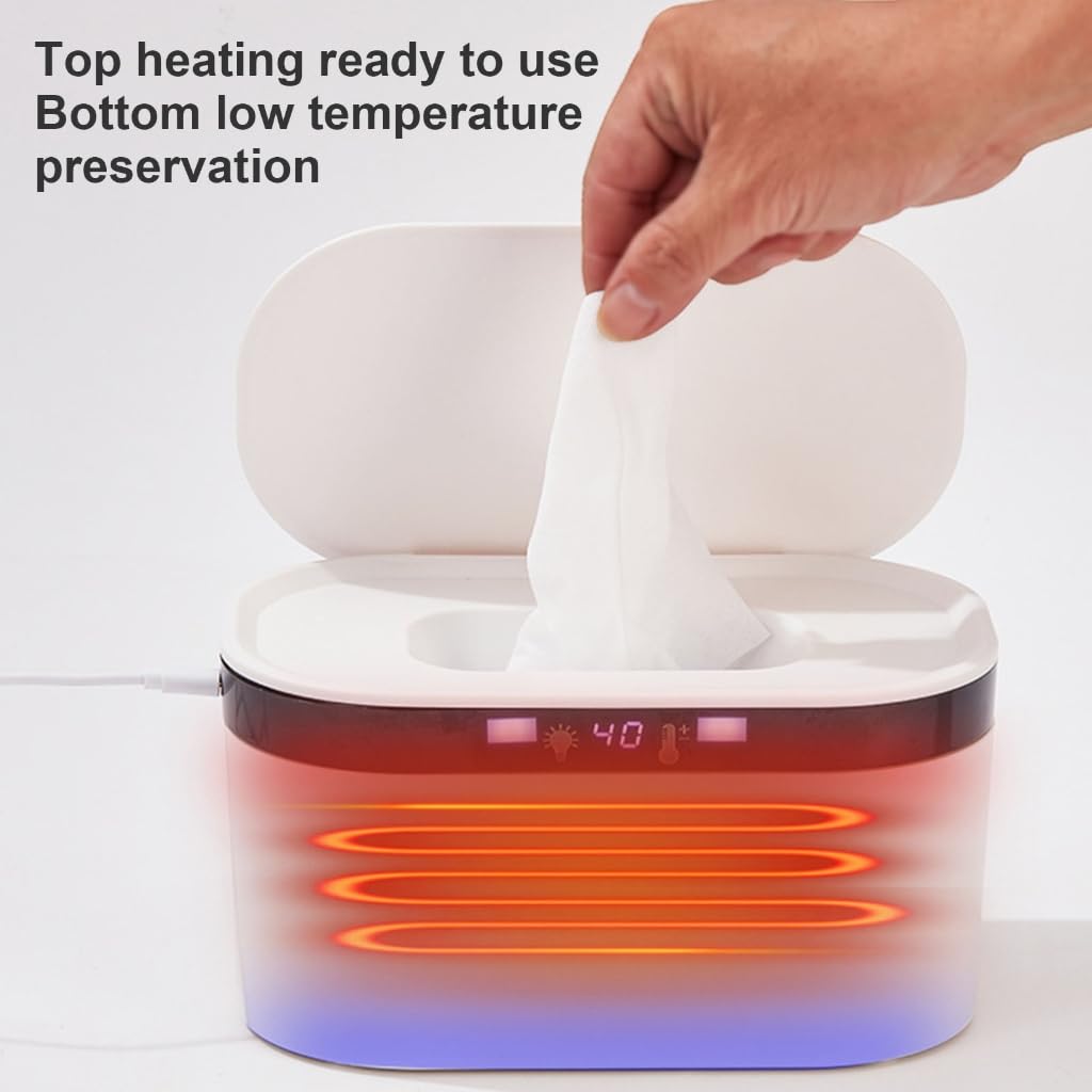 Baby Wipe Warmer with Night Light and Adjustable Temperature