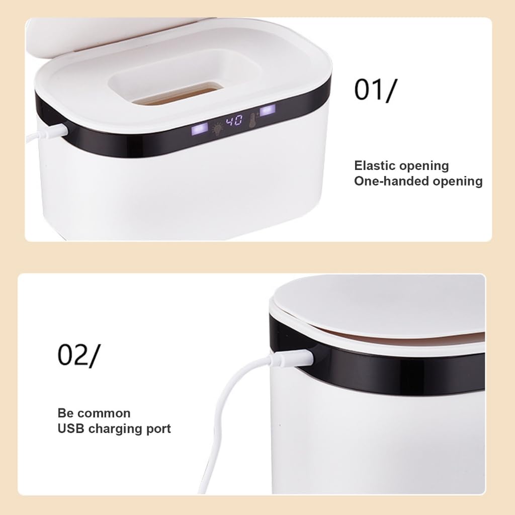 Baby Wipe Warmer with Night Light and Adjustable Temperature