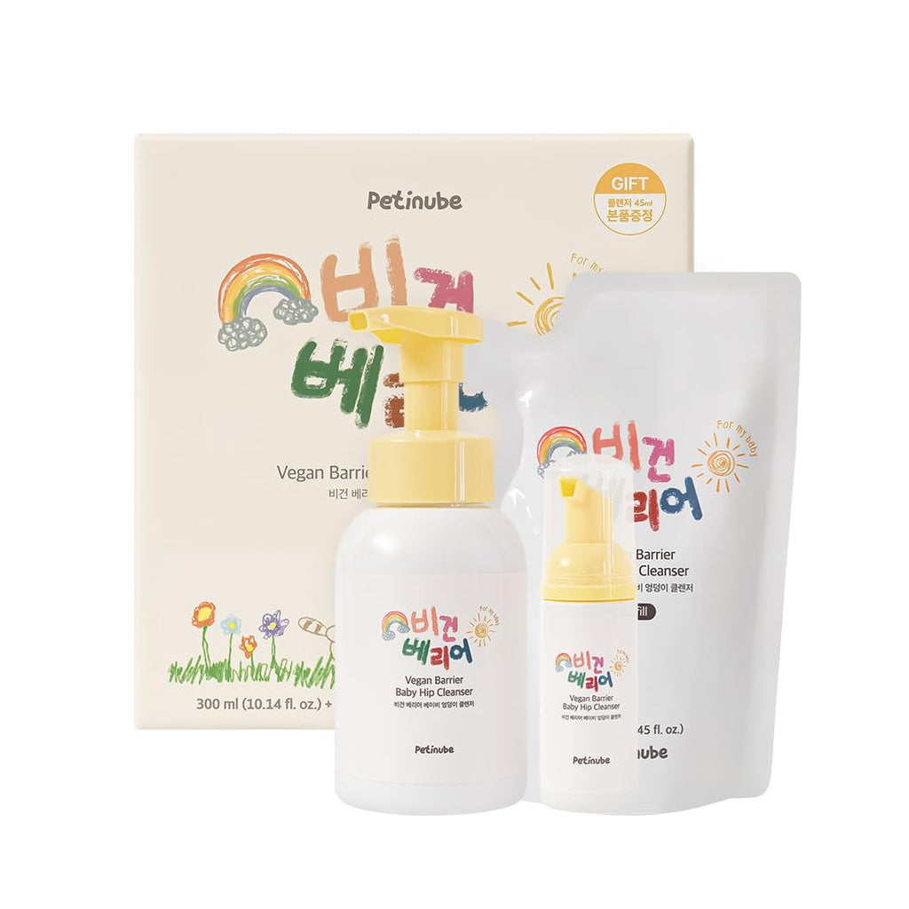 Baby Bottom Wash Set with Pump Travel Bottle and Refill Pouch