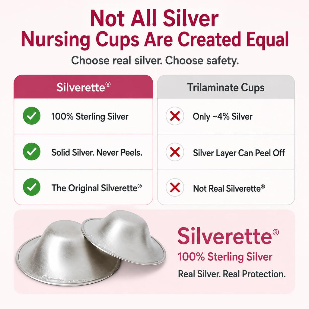 Silver Nursing Cups for Breastfeeding Mothers