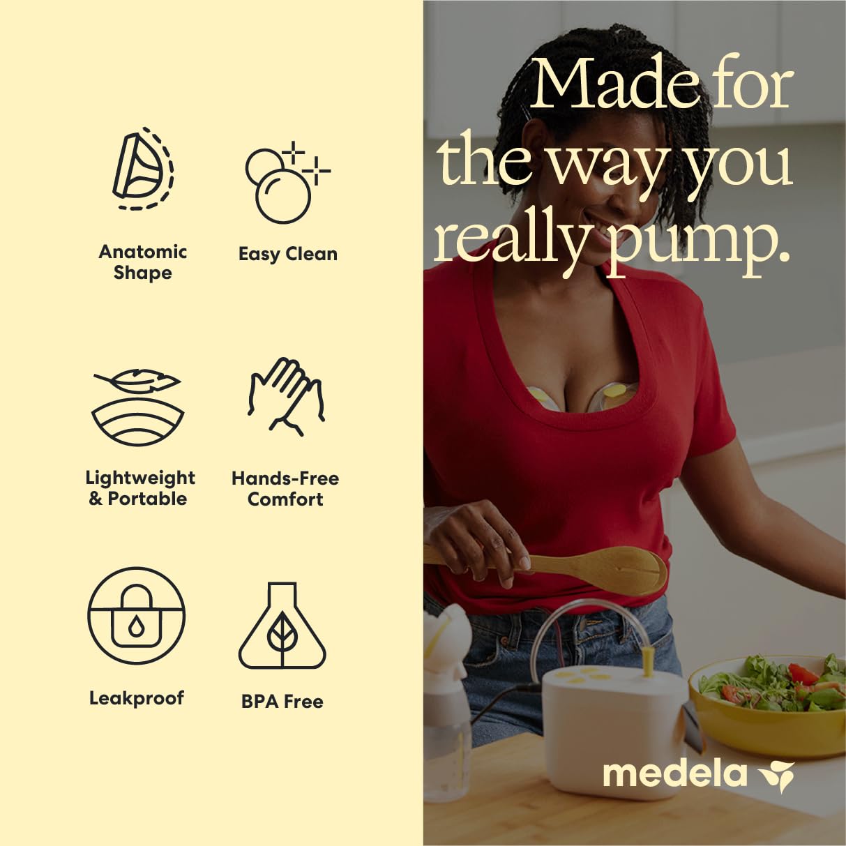 Electric Breast Pump with Hands Free Collection Cups