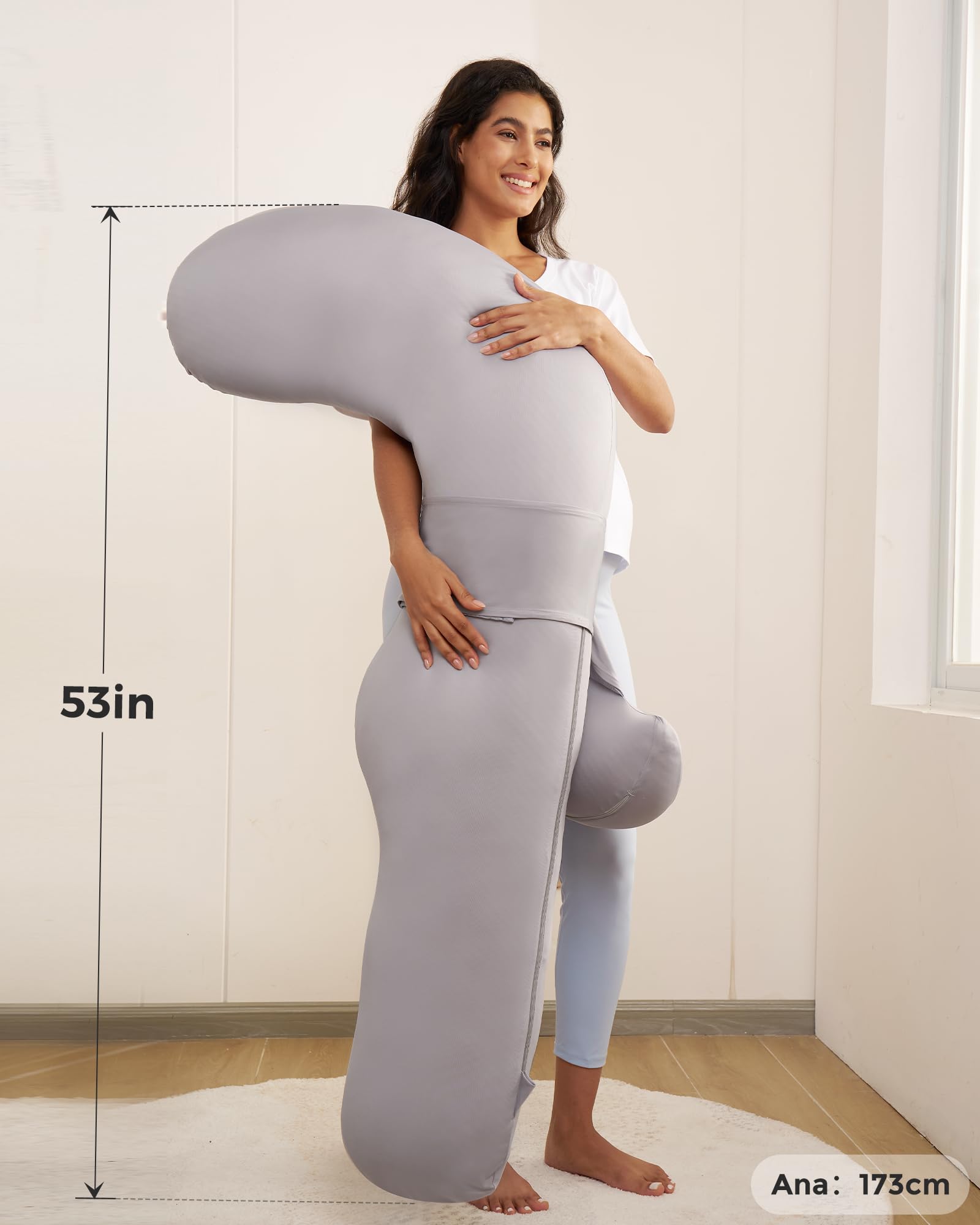 Adjustable F Shaped Pregnancy Pillow for Full Body Support