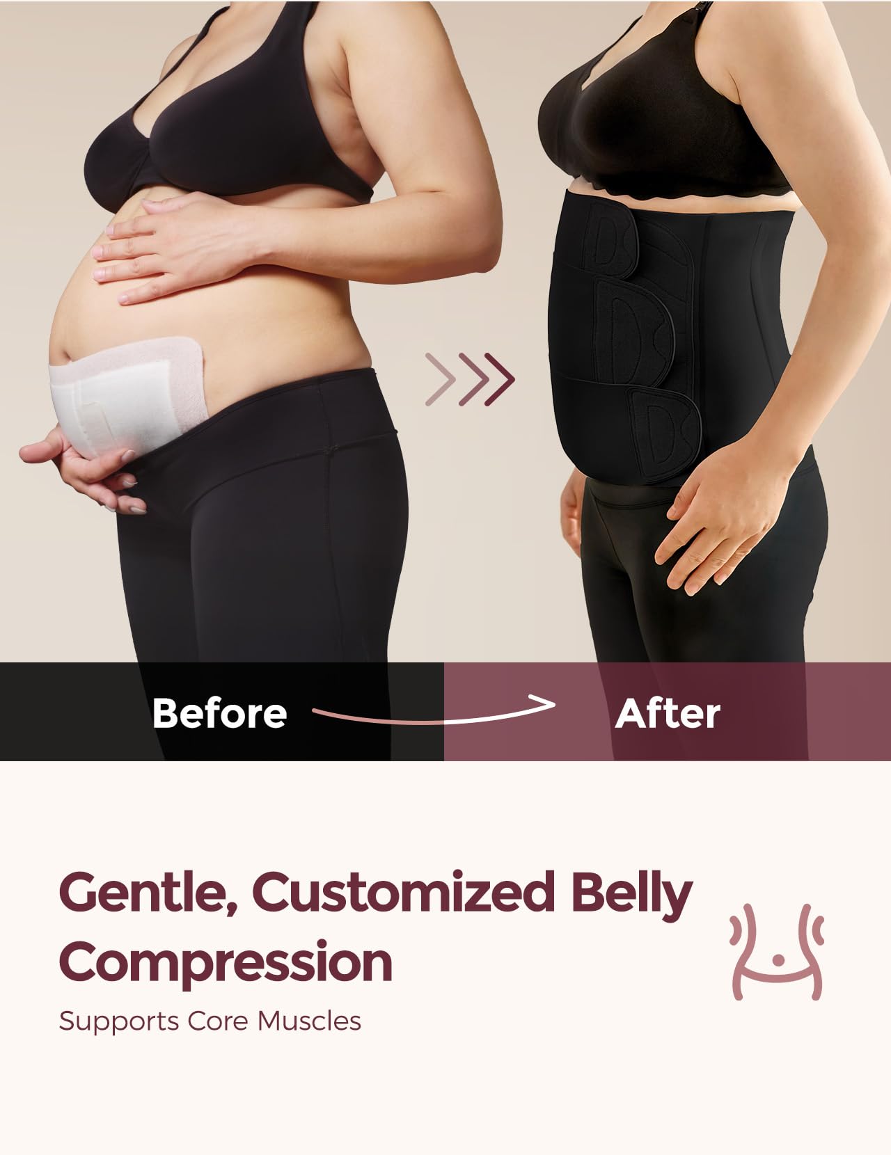 Postpartum Belly Band with Ergonomic Back Support