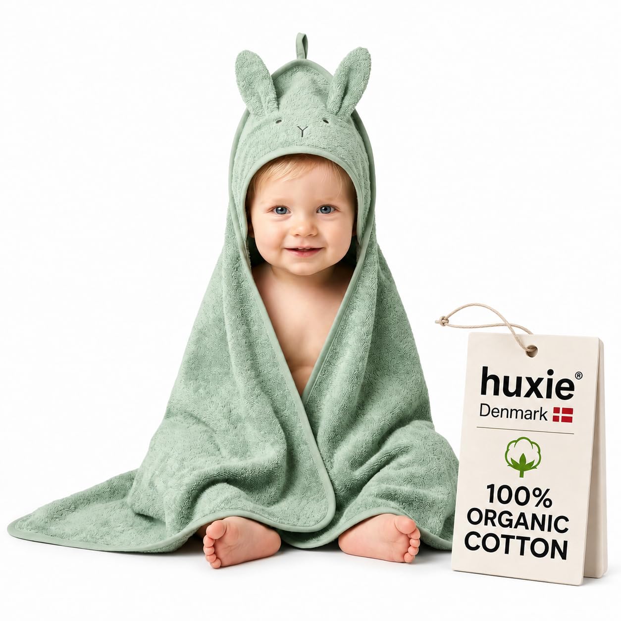 Organic Cotton Hooded Baby Bath Towel 32 x 32 Inch