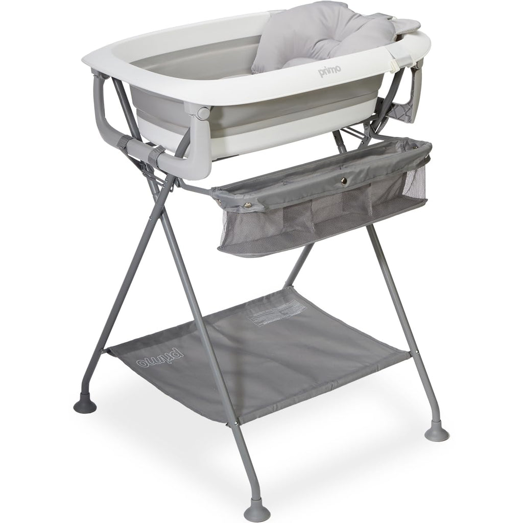 Collapsible Baby Bath with Stand and Infant Cushion