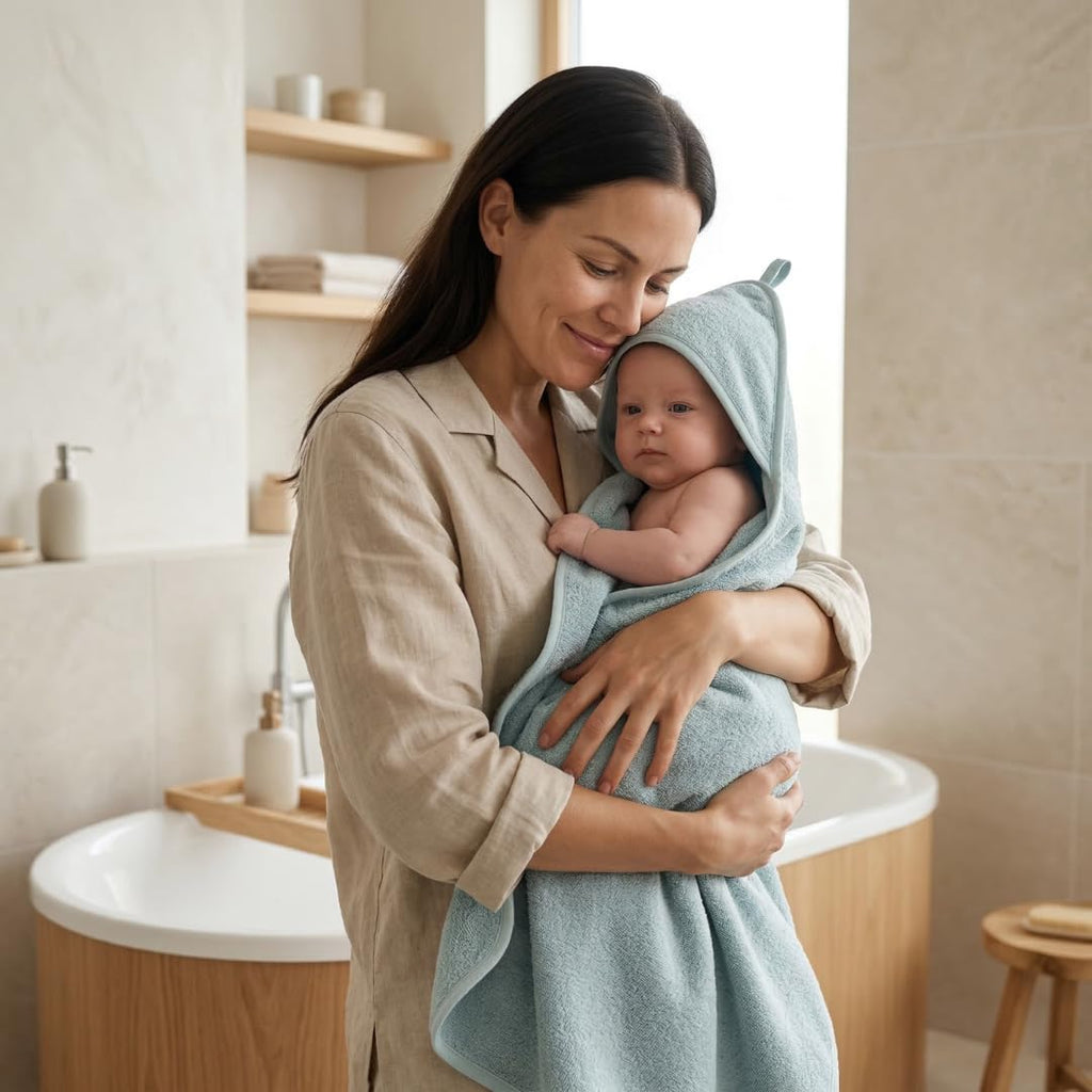 Organic Cotton Hooded Baby Bath Towel 32 x 32 Inch