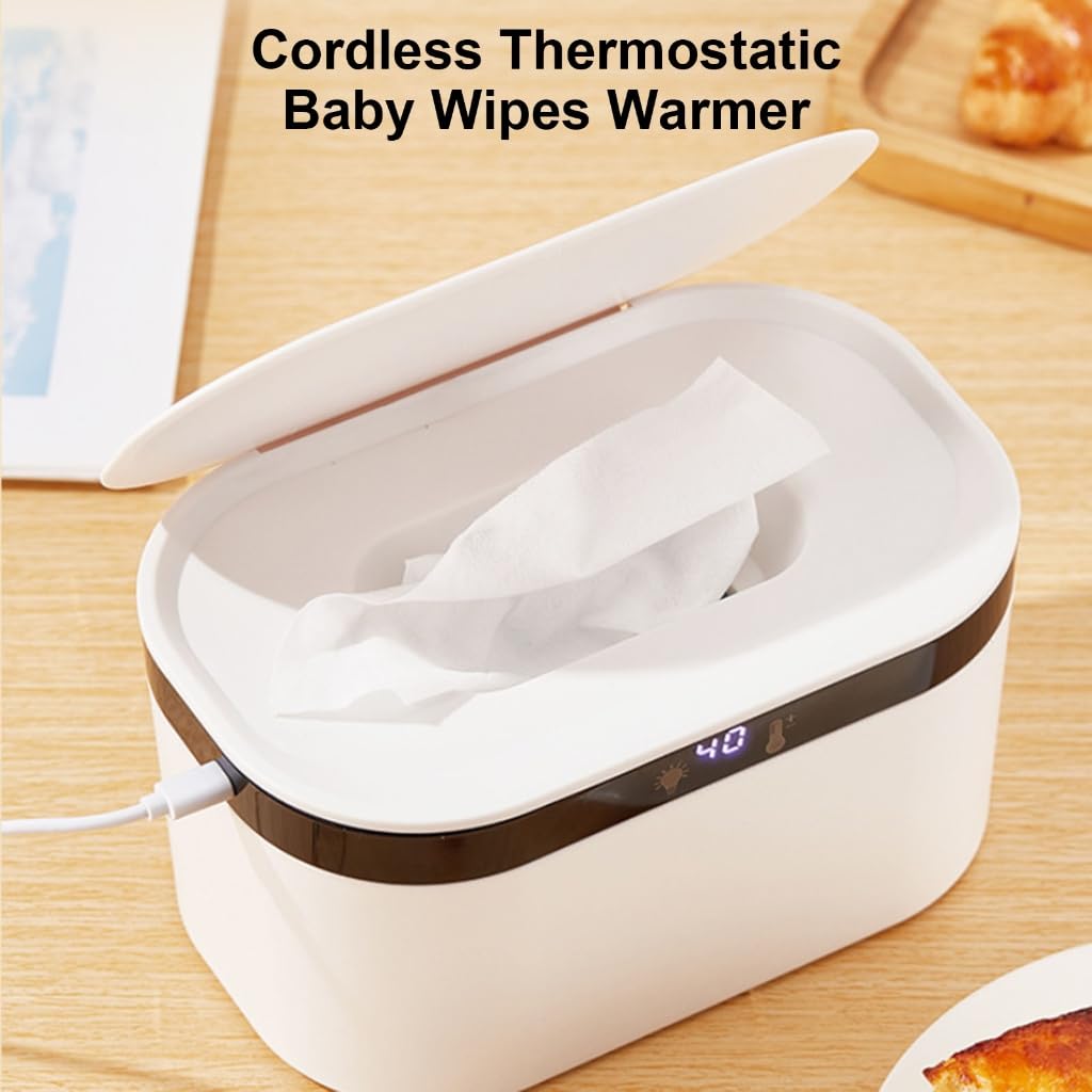 Baby Wipe Warmer with Night Light and Adjustable Temperature