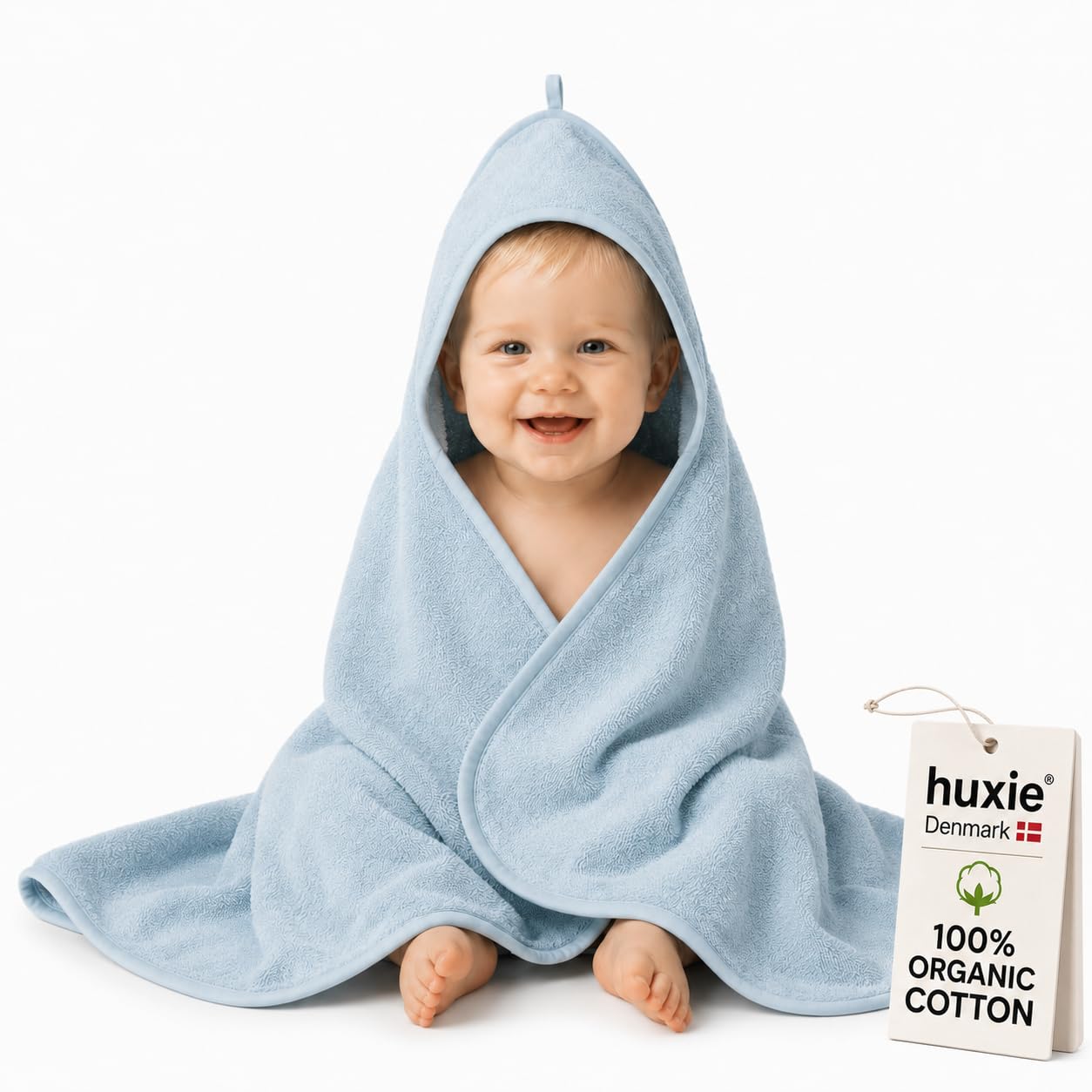Organic Cotton Hooded Baby Bath Towel 32 x 32 Inch