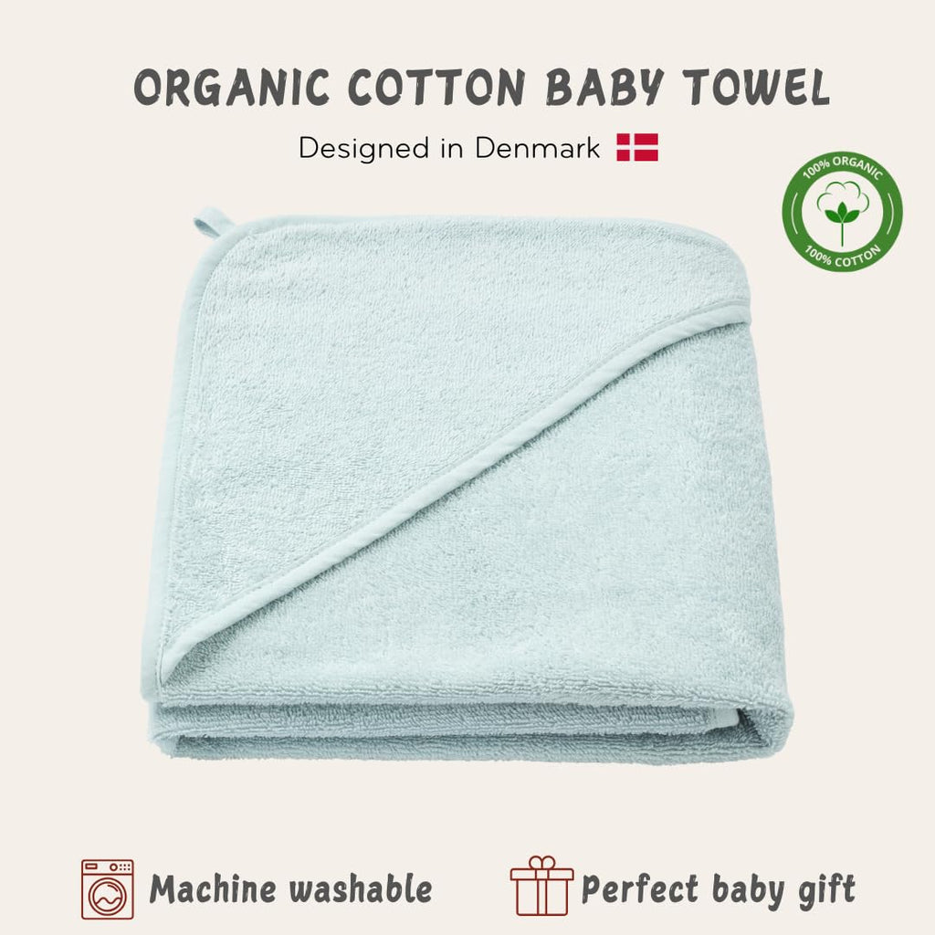 Organic Cotton Hooded Baby Bath Towel 32 x 32 Inch