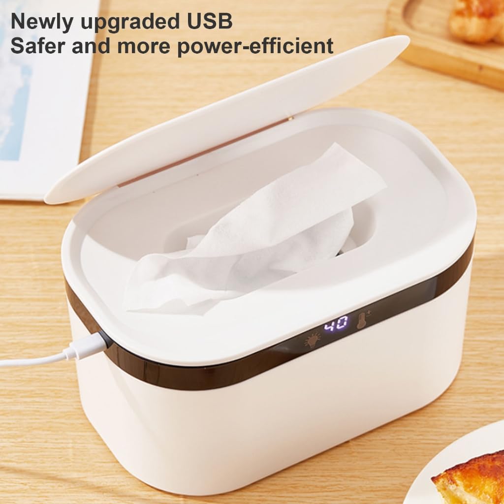 Baby Wipe Warmer with Night Light and Adjustable Temperature