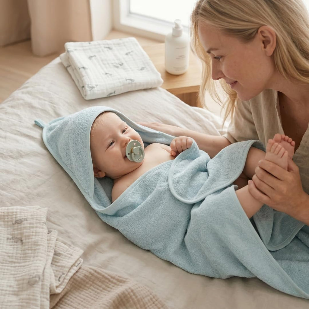 Organic Cotton Hooded Baby Bath Towel 32 x 32 Inch
