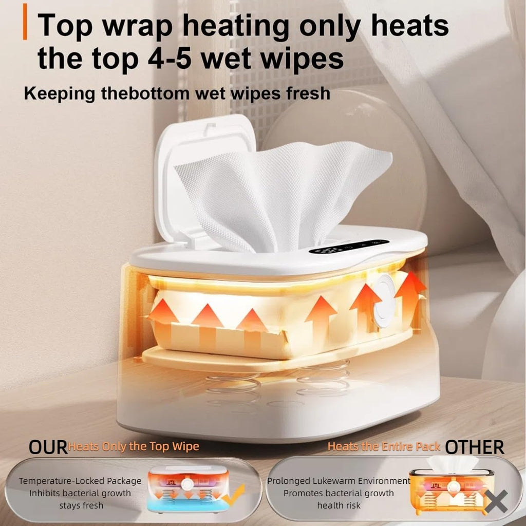 Baby Wipe Warmer with Night Light and Temperature Display