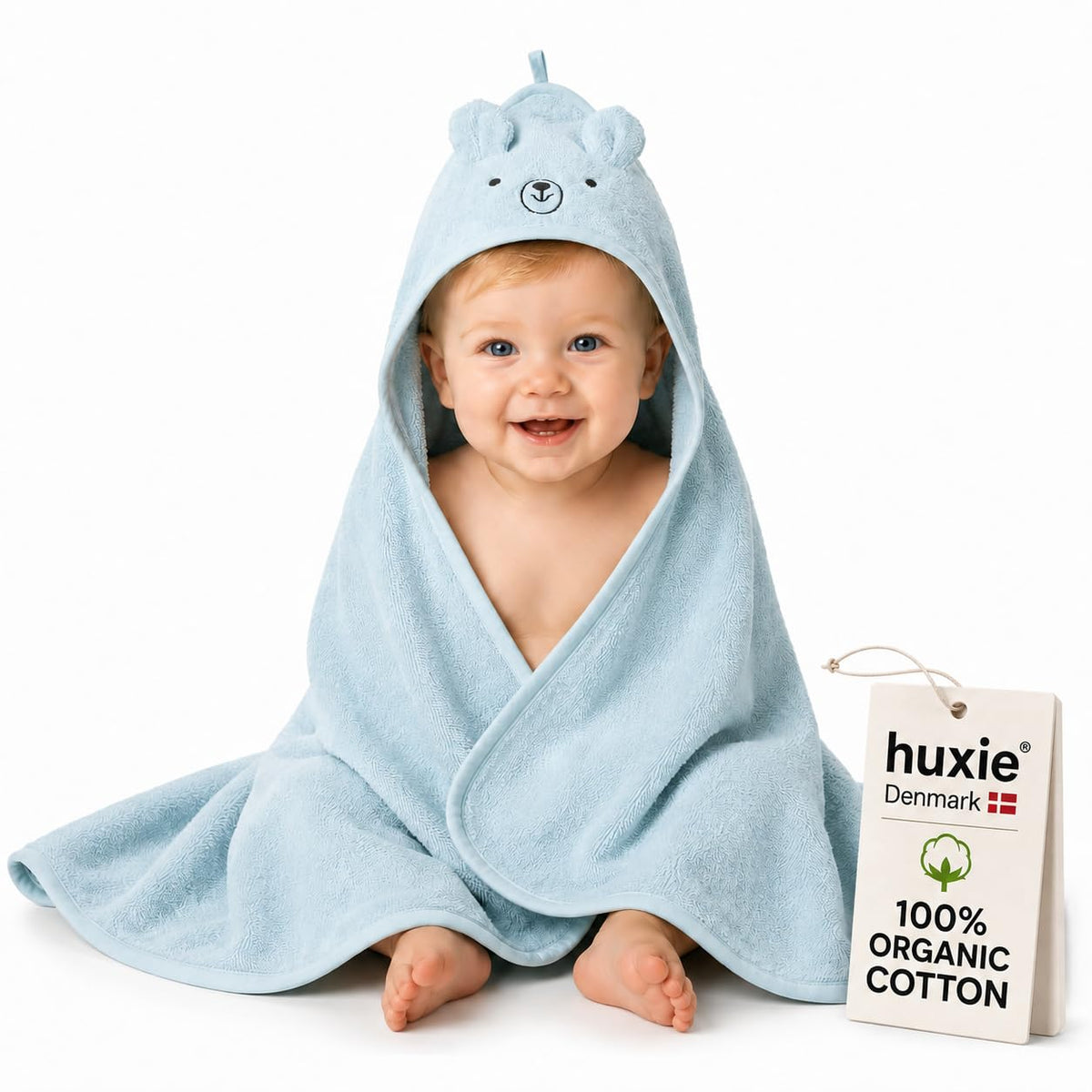 Organic Cotton Hooded Baby Bath Towel 32 x 32 Inch