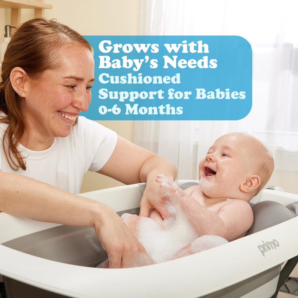 Collapsible Baby Bath with Stand and Infant Cushion