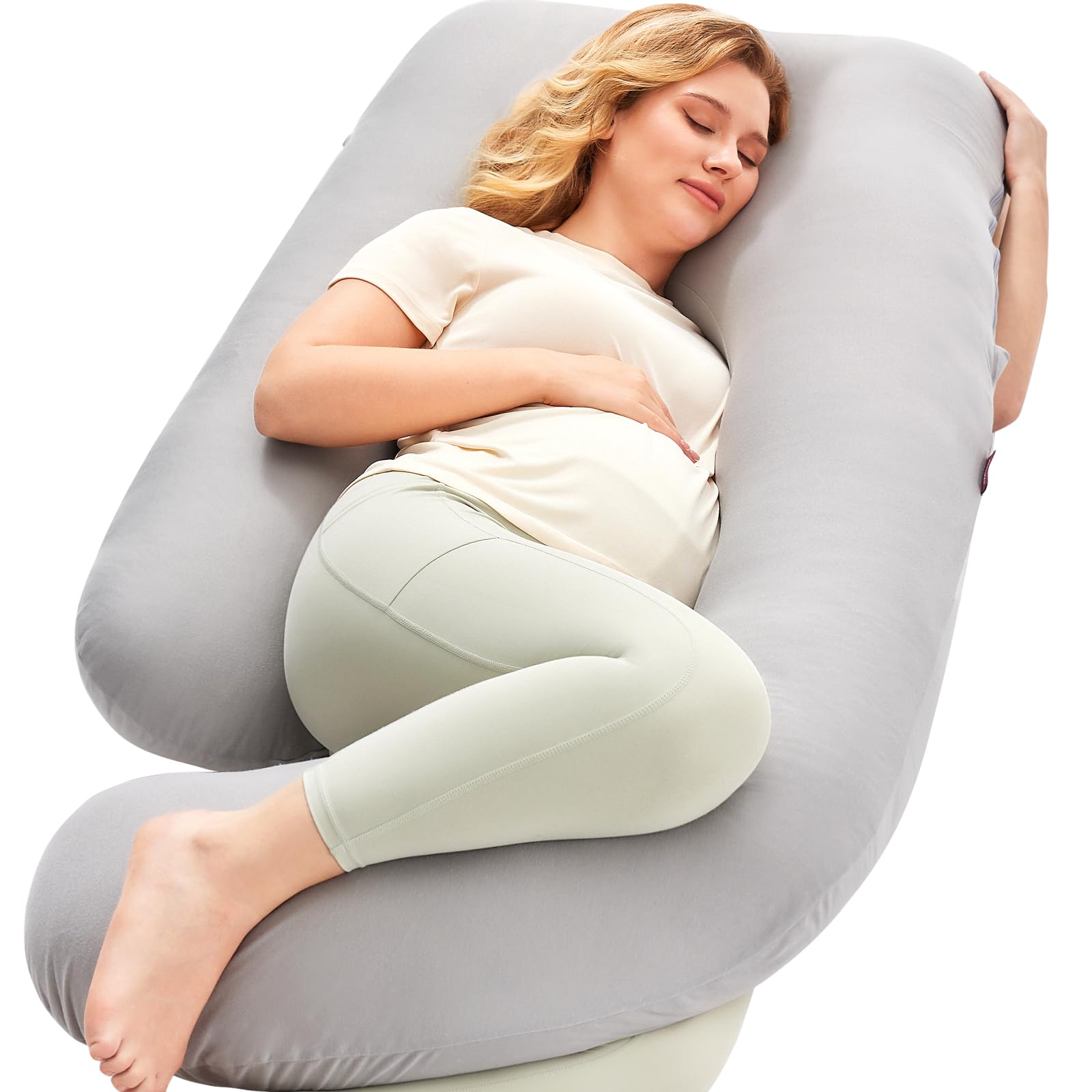 U Shaped Full Body Pregnancy Pillow with Removable Cover