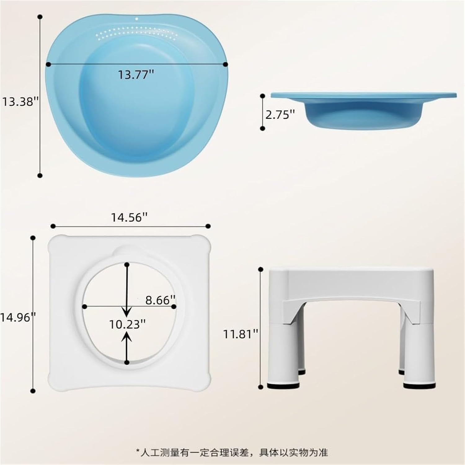 Postpartum Sitz Bath Basin with Manual Flusher