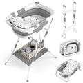 Collapsible Baby Bathtub with Stand and Soft Cushion