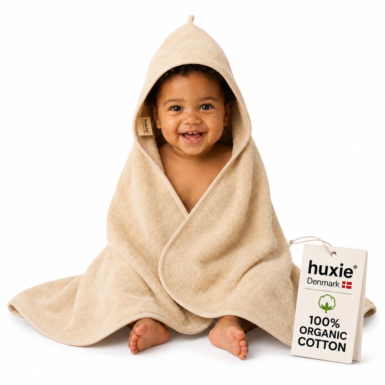 Organic Cotton Hooded Baby Bath Towel 32 x 32 Inch