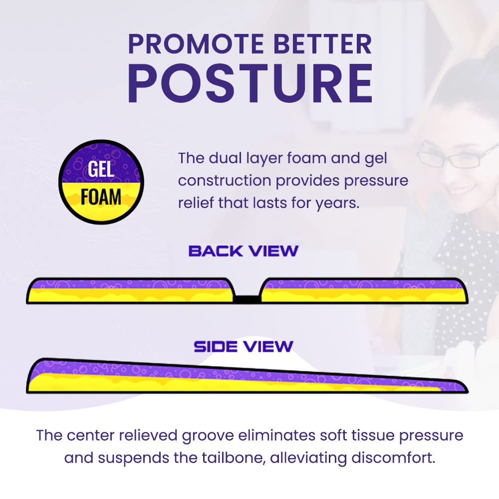 Portable Gel and Foam Seat Cushion for Travel