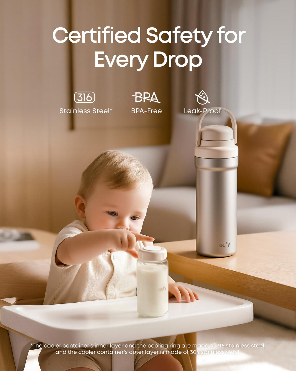 Portable Stainless Steel Breast Milk Cooler 20 oz