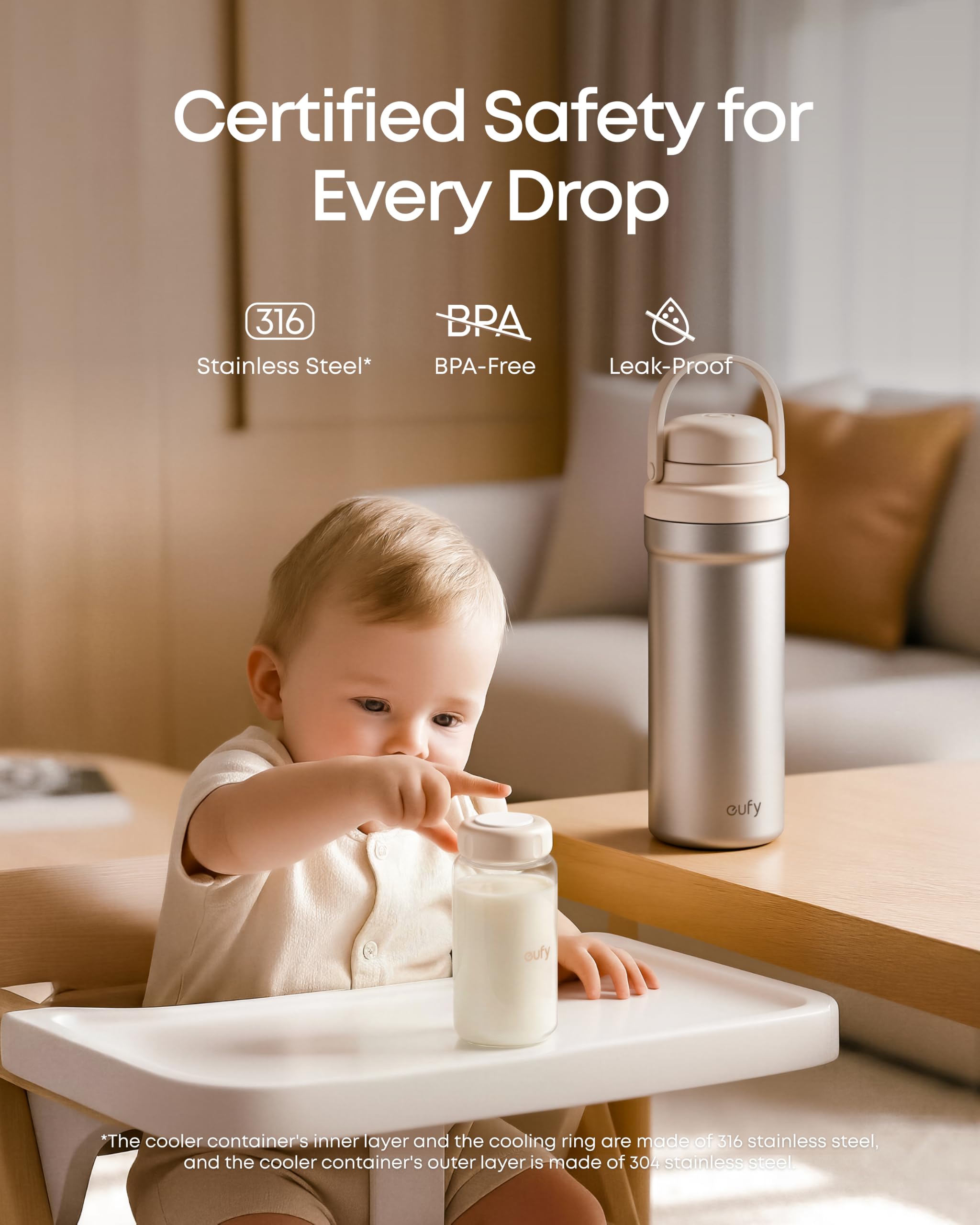 Portable Stainless Steel Breast Milk Cooler 20 oz