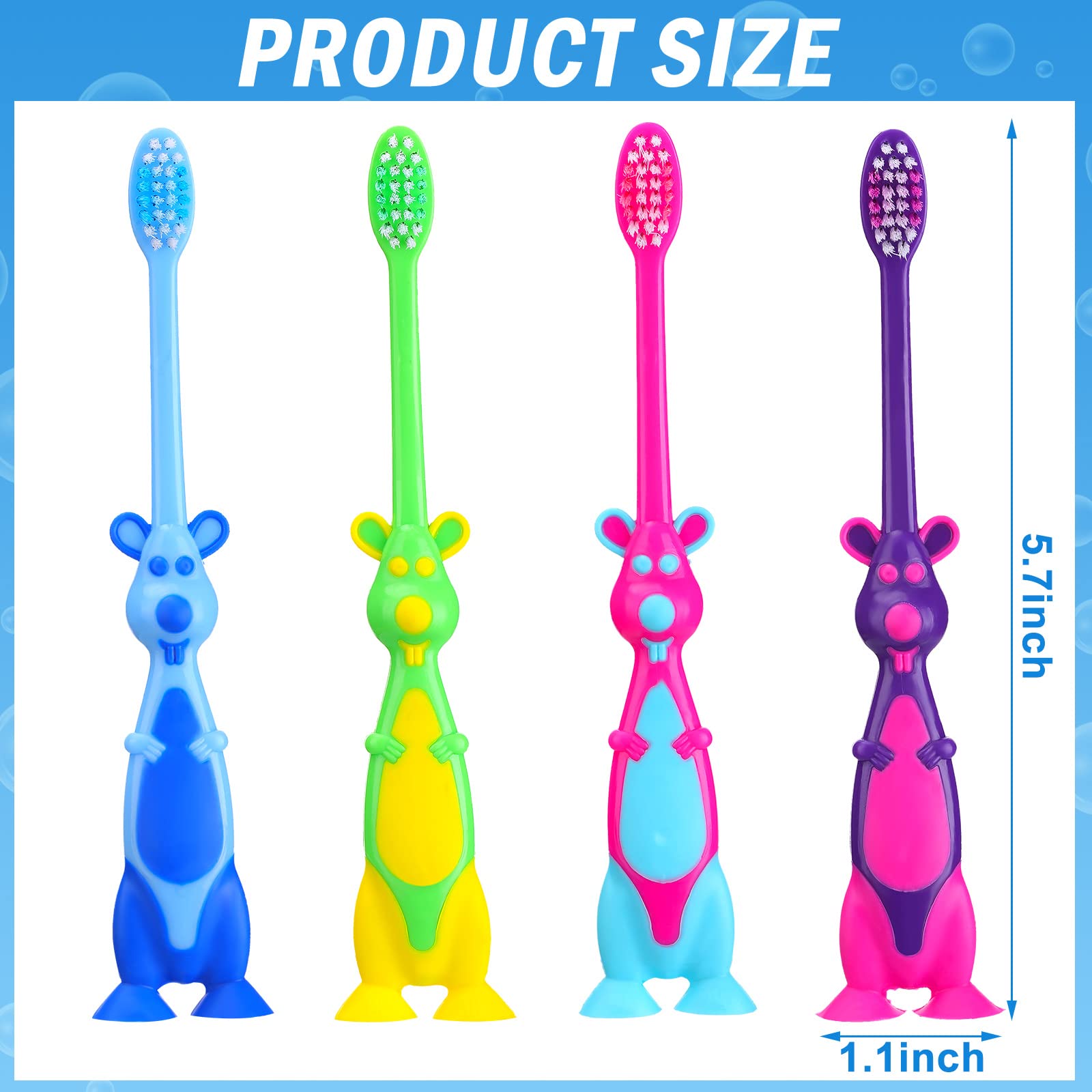 Soft Kids Toothbrushes with Protective Covers