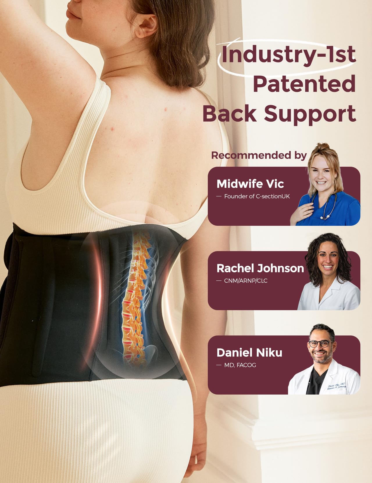 Postpartum Belly Band with Ergonomic Back Support