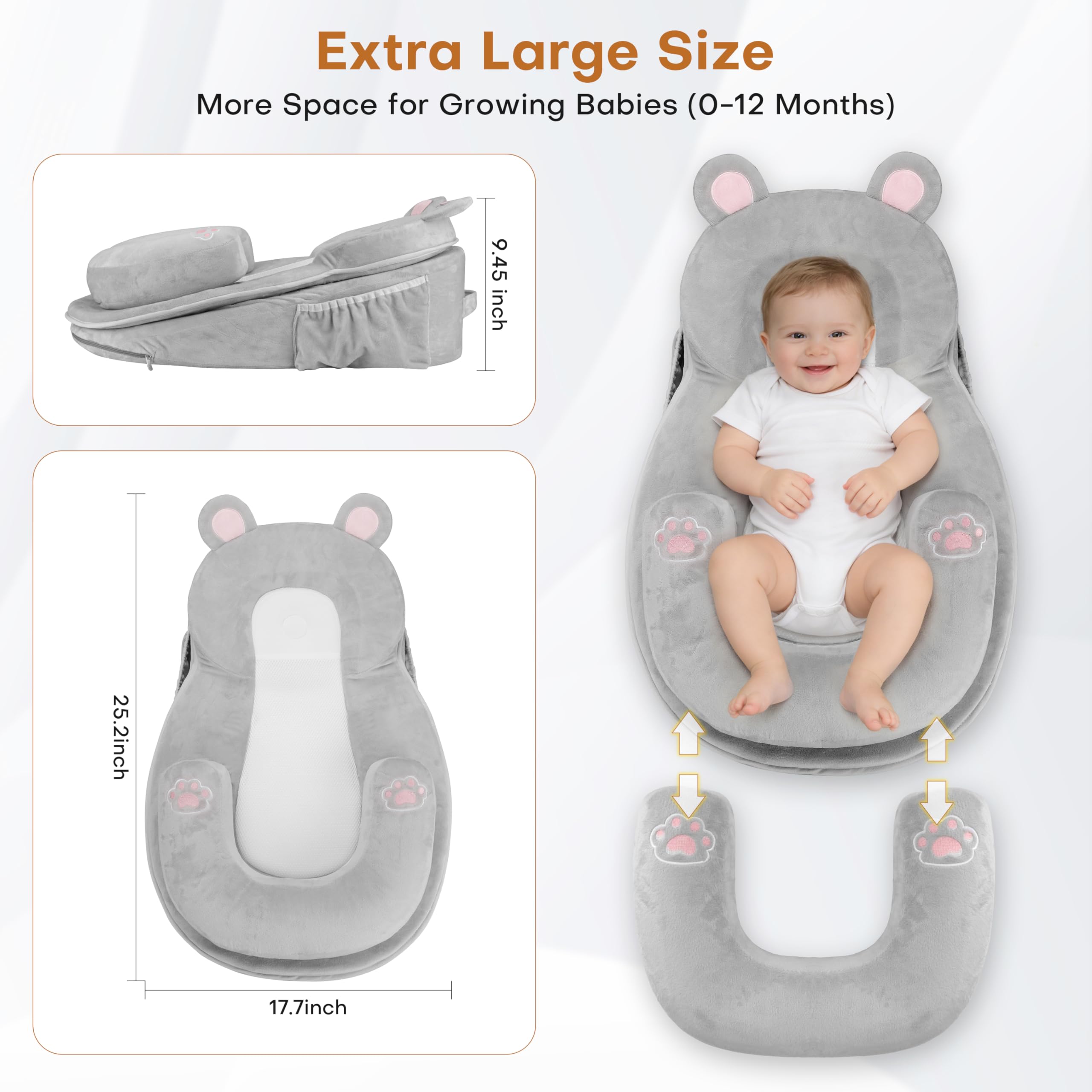 Anti Reflux Baby Feeding Pillow for Infant Support