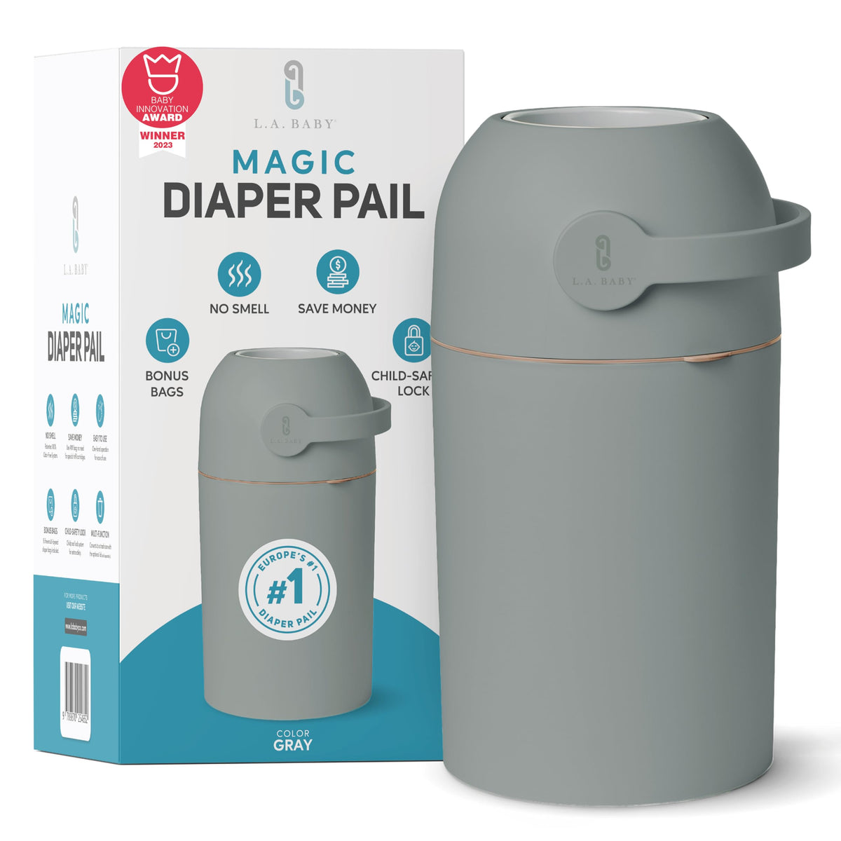 Odor Control Baby Diaper Pail with Child Safe Lock