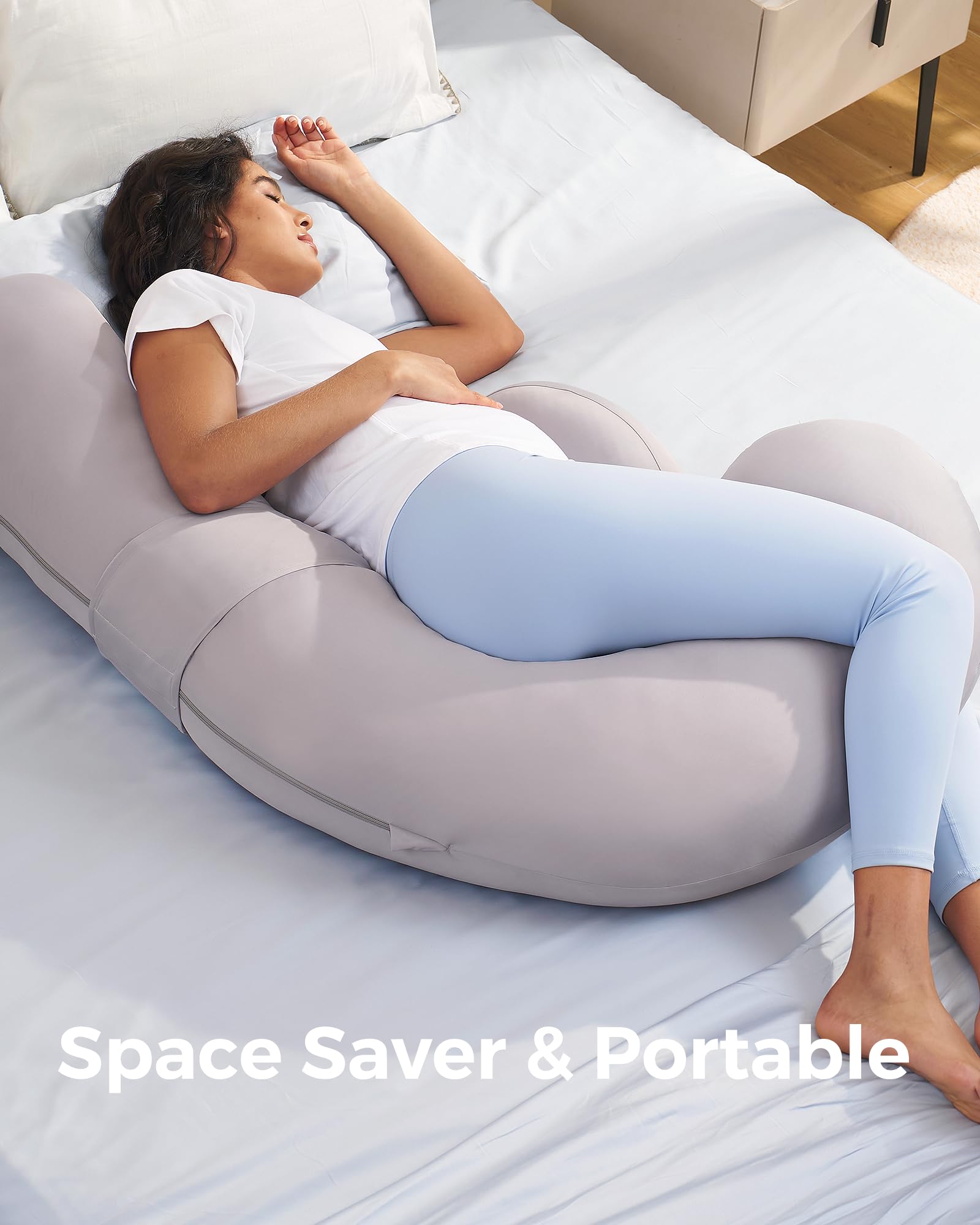Adjustable F Shaped Pregnancy Pillow for Full Body Support