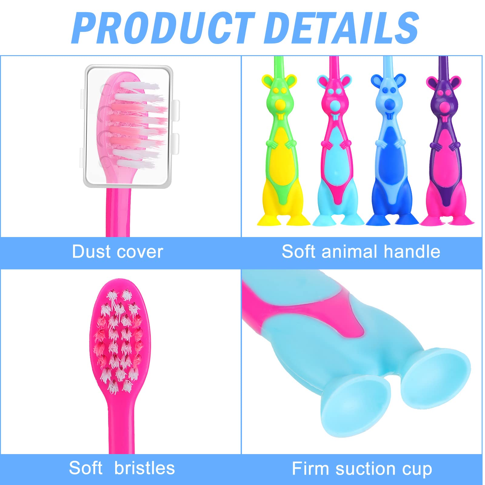 Soft Kids Toothbrushes with Protective Covers