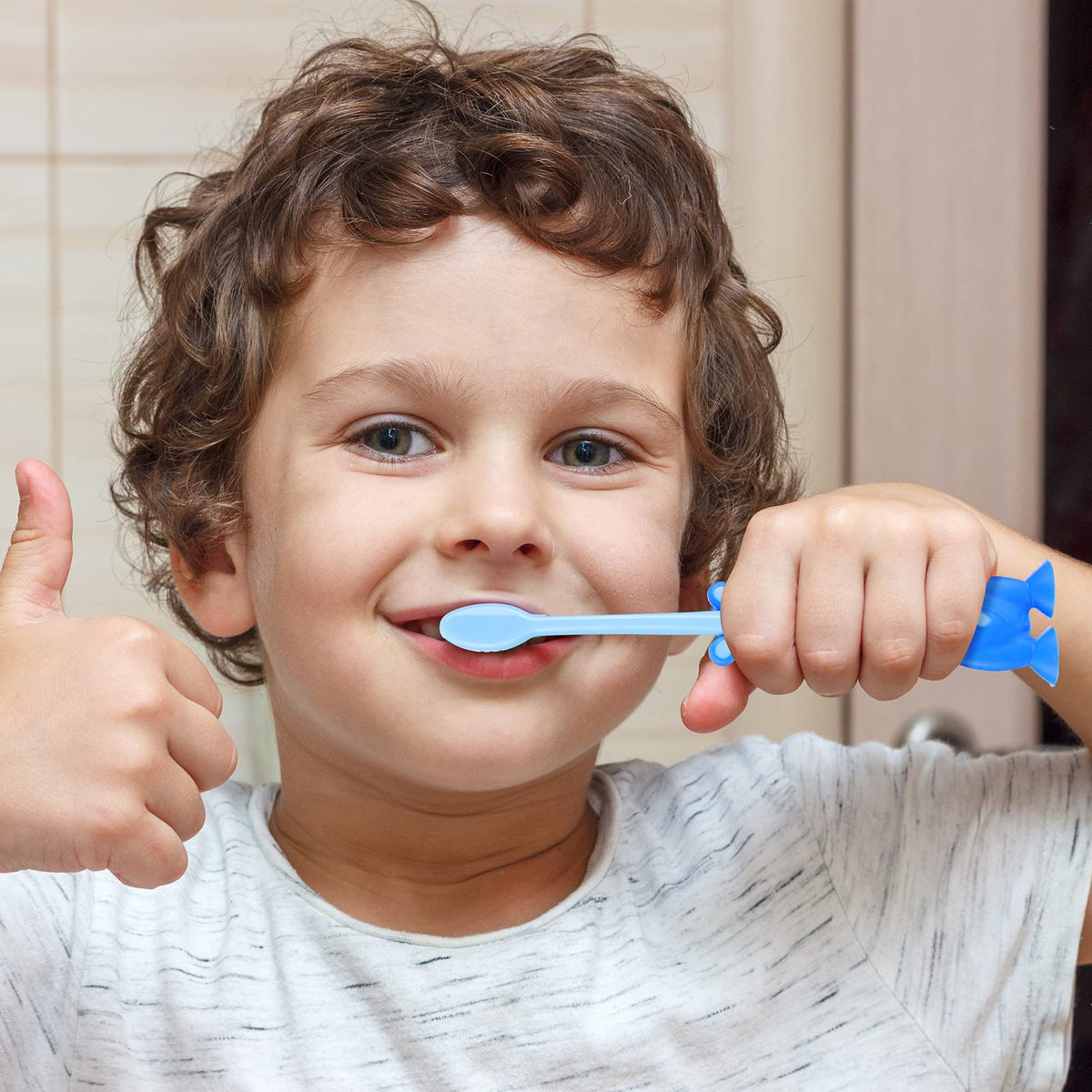 Soft Kids Toothbrushes with Protective Covers