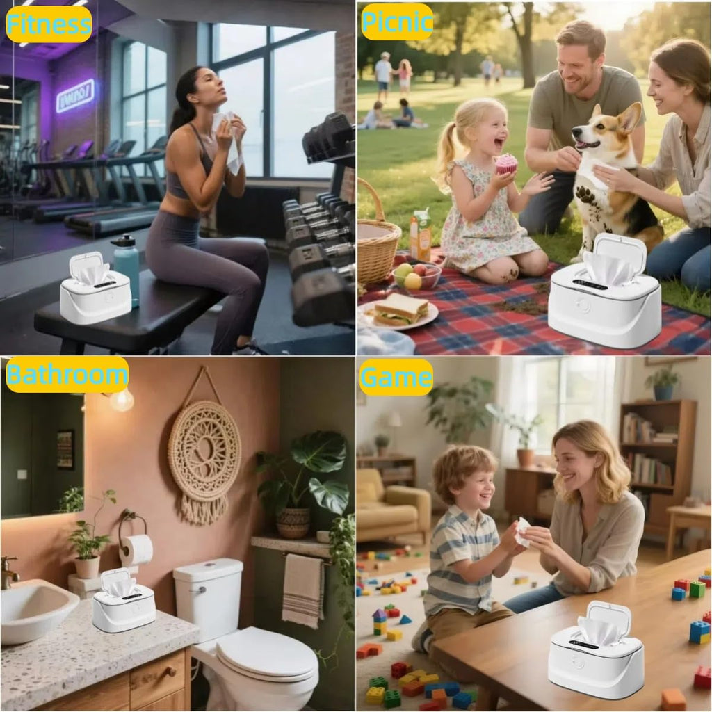 Baby Wipe Warmer with Night Light and Temperature Display