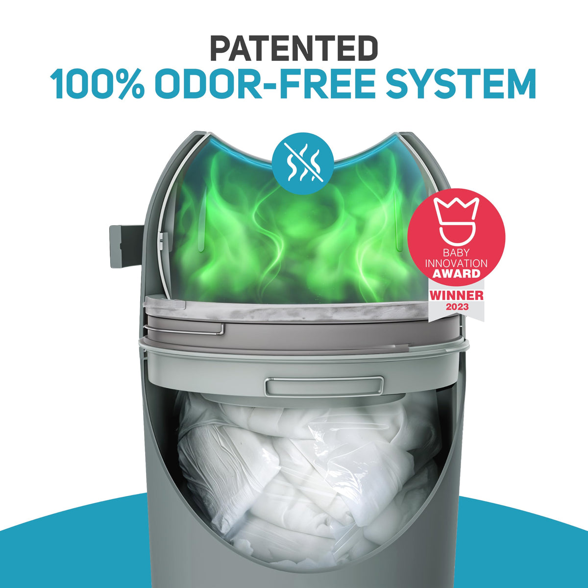 Odor Control Baby Diaper Pail with Child Safe Lock