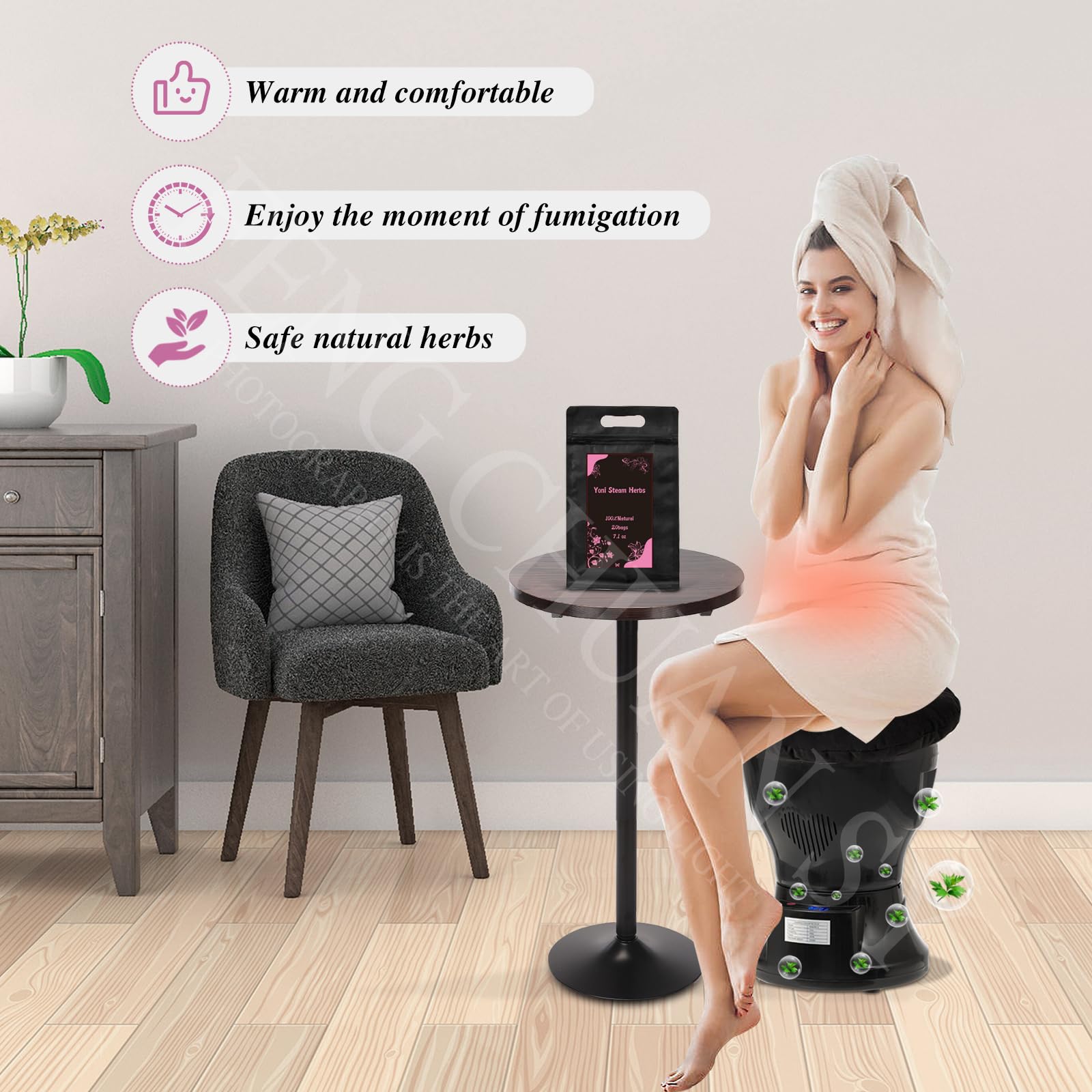 Postpartum Steaming Seat Kit with Herbal Bags and Cushion