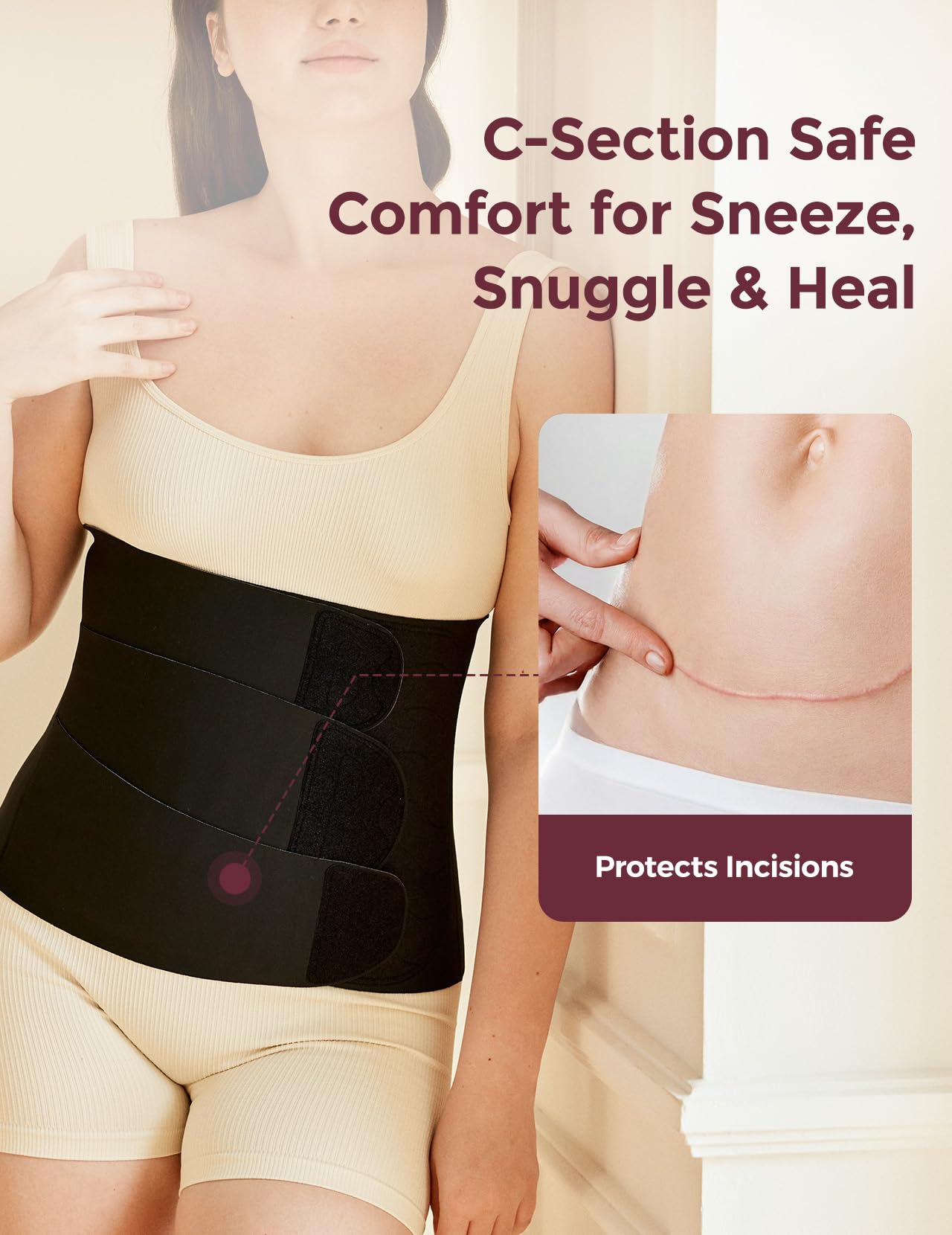 Postpartum Belly Band with Ergonomic Back Support