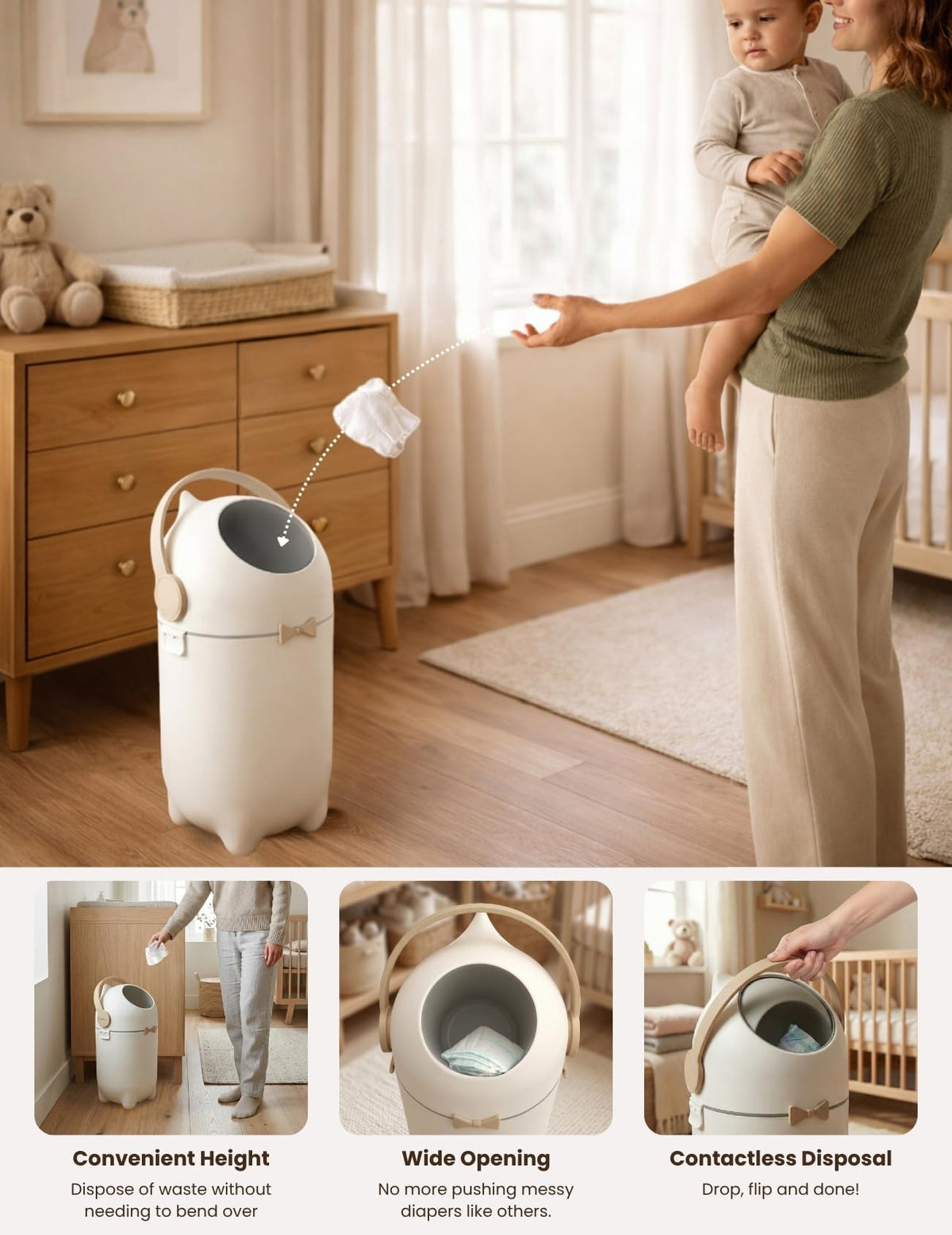 Touchless Sensor Baby Diaper Pail 3 Gallon
