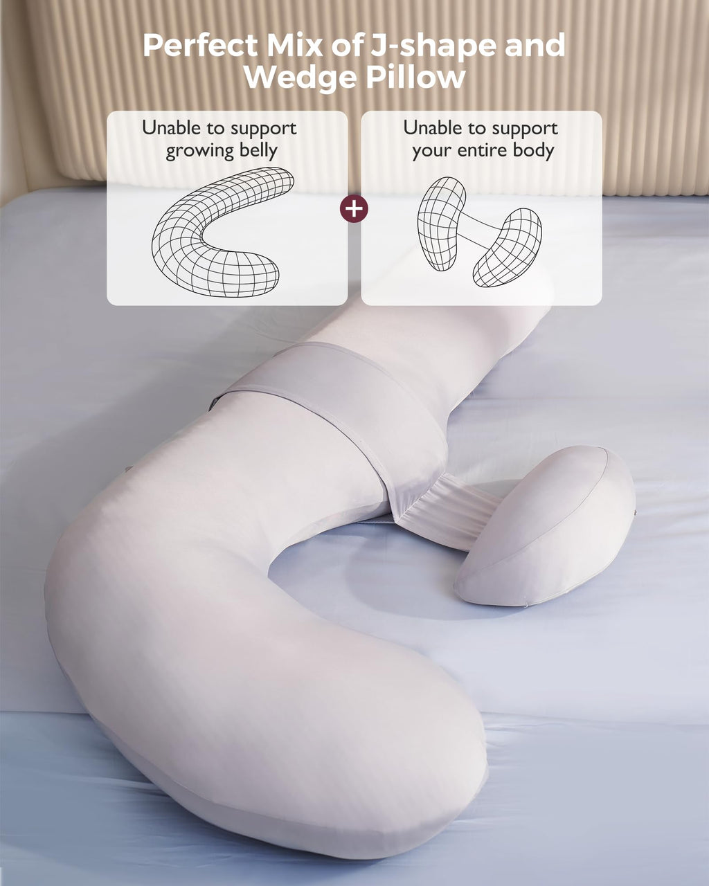 Adjustable F Shaped Pregnancy Pillow for Full Body Support