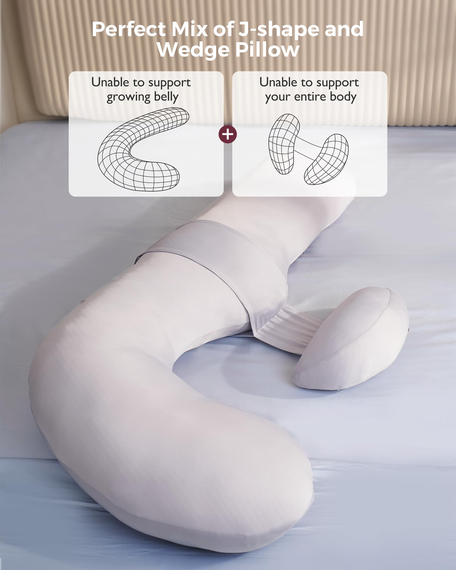 Adjustable F Shaped Pregnancy Pillow for Full Body Support