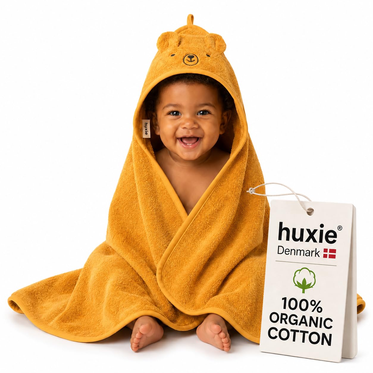 Organic Cotton Hooded Baby Bath Towel 32 x 32 Inch