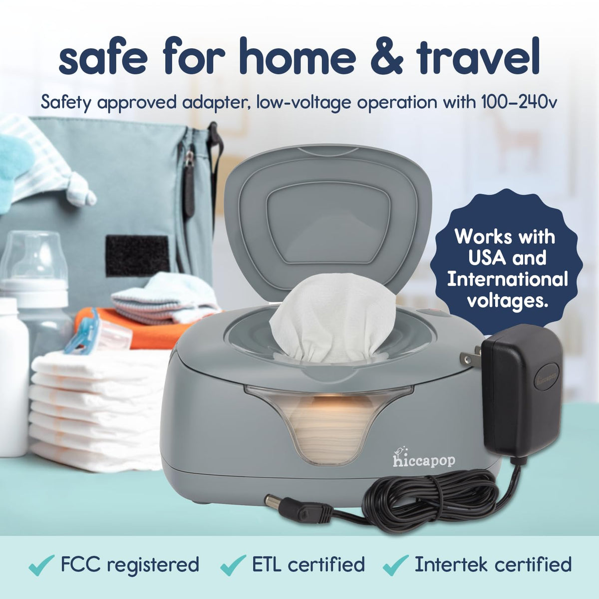 Baby Wipe Warmer and Dispenser with Changing Light
