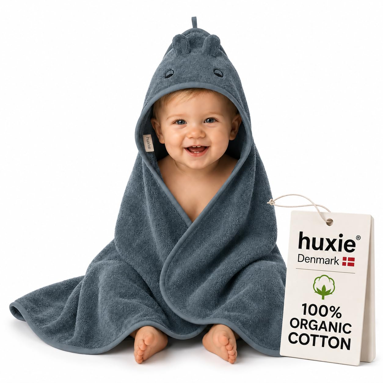 Organic Cotton Hooded Baby Bath Towel 32 x 32 Inch