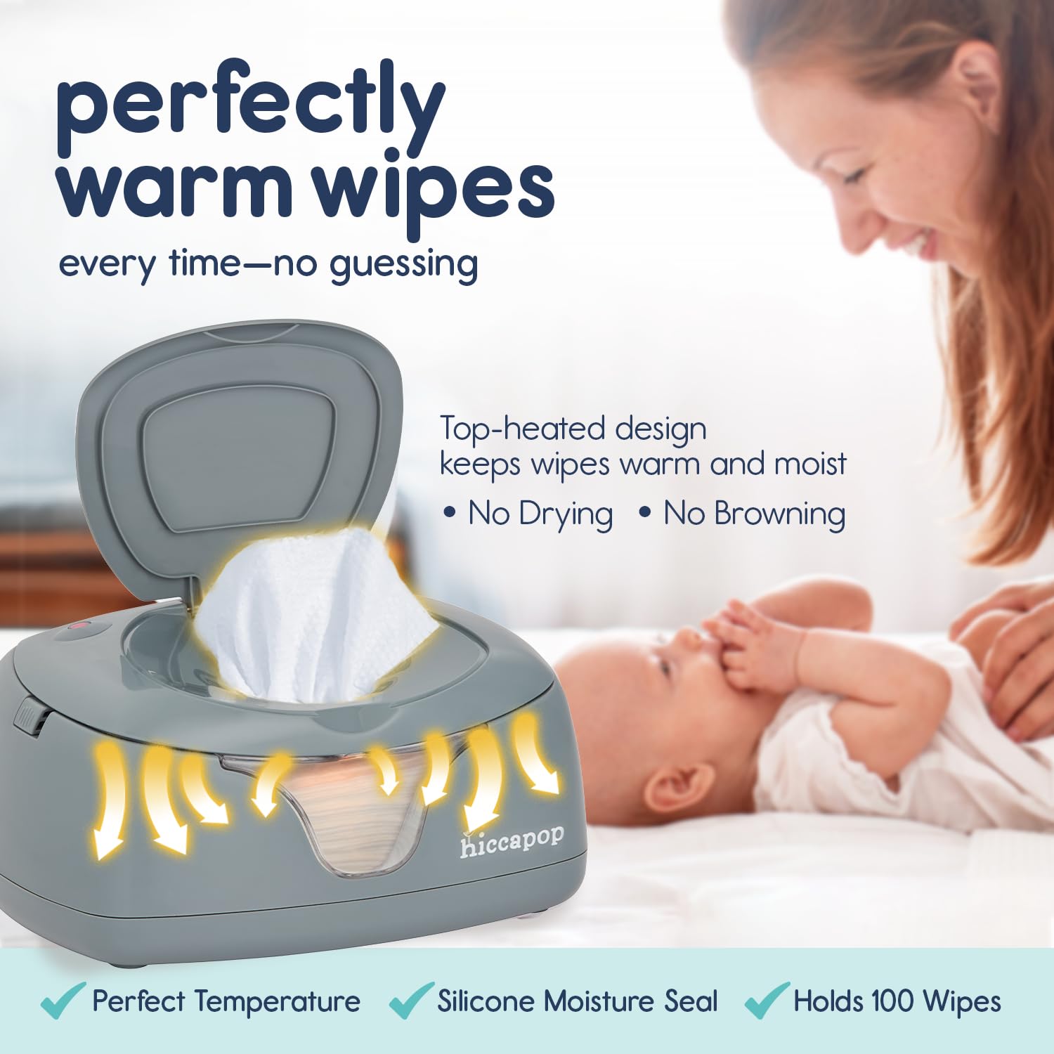 Baby Wipe Warmer and Dispenser with Changing Light