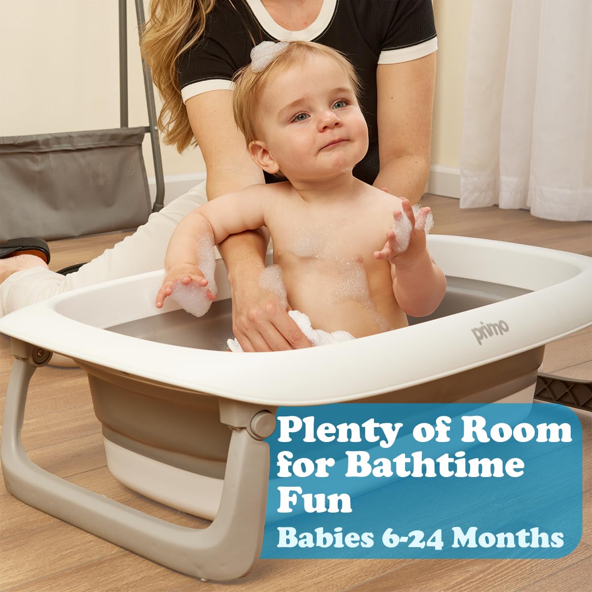 Collapsible Baby Bath with Stand and Infant Cushion