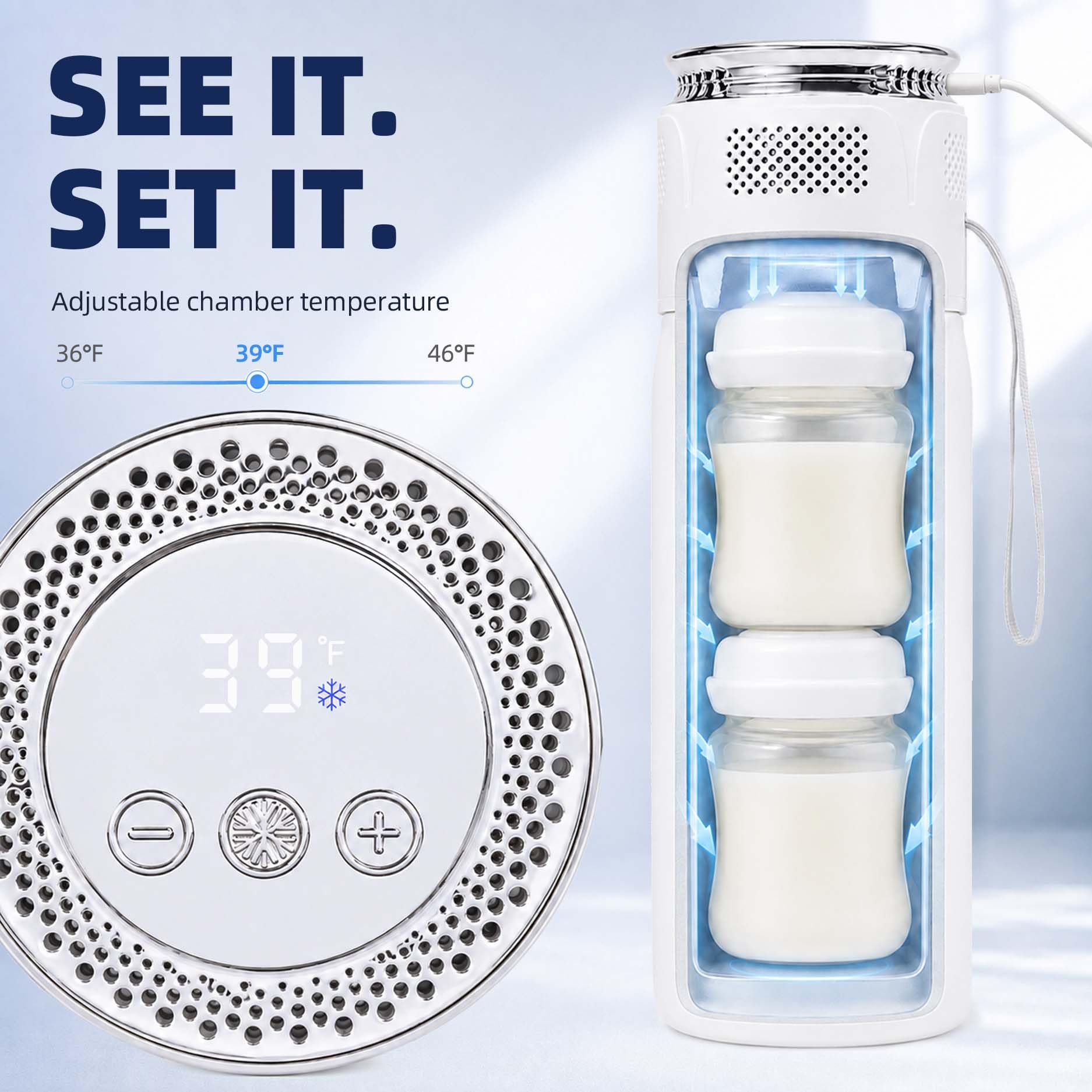 Portable Electric Breast Milk Cooler Bottle 12 oz