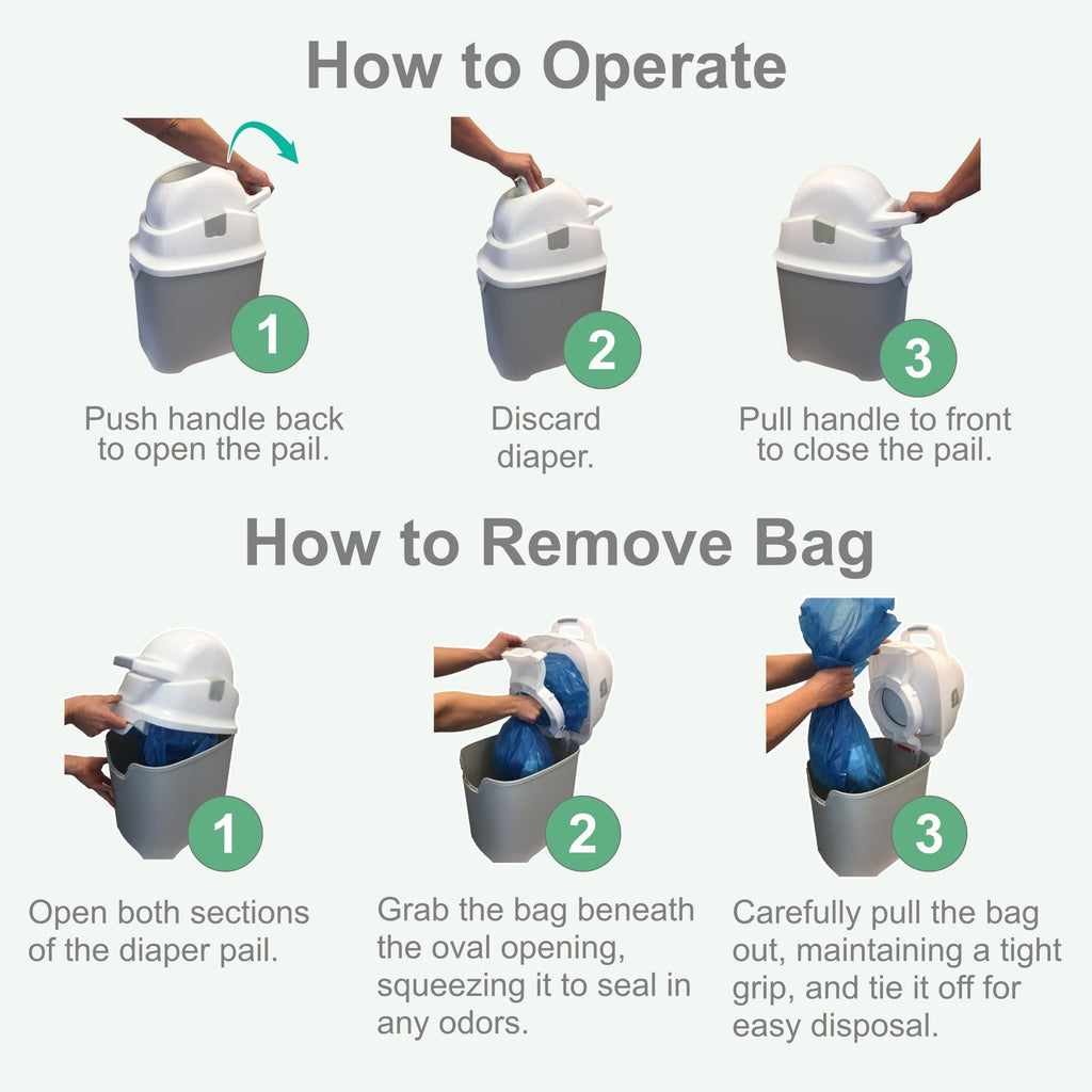 Large Capacity Airtight Odor Control Baby Diaper Pail