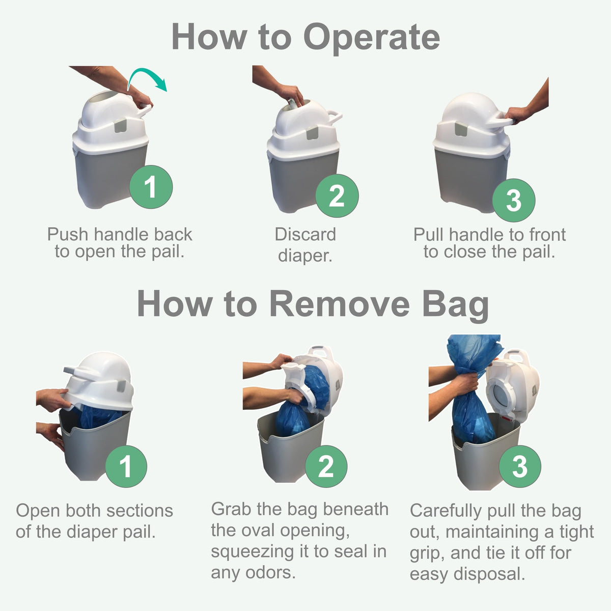Large Capacity Airtight Odor Control Baby Diaper Pail
