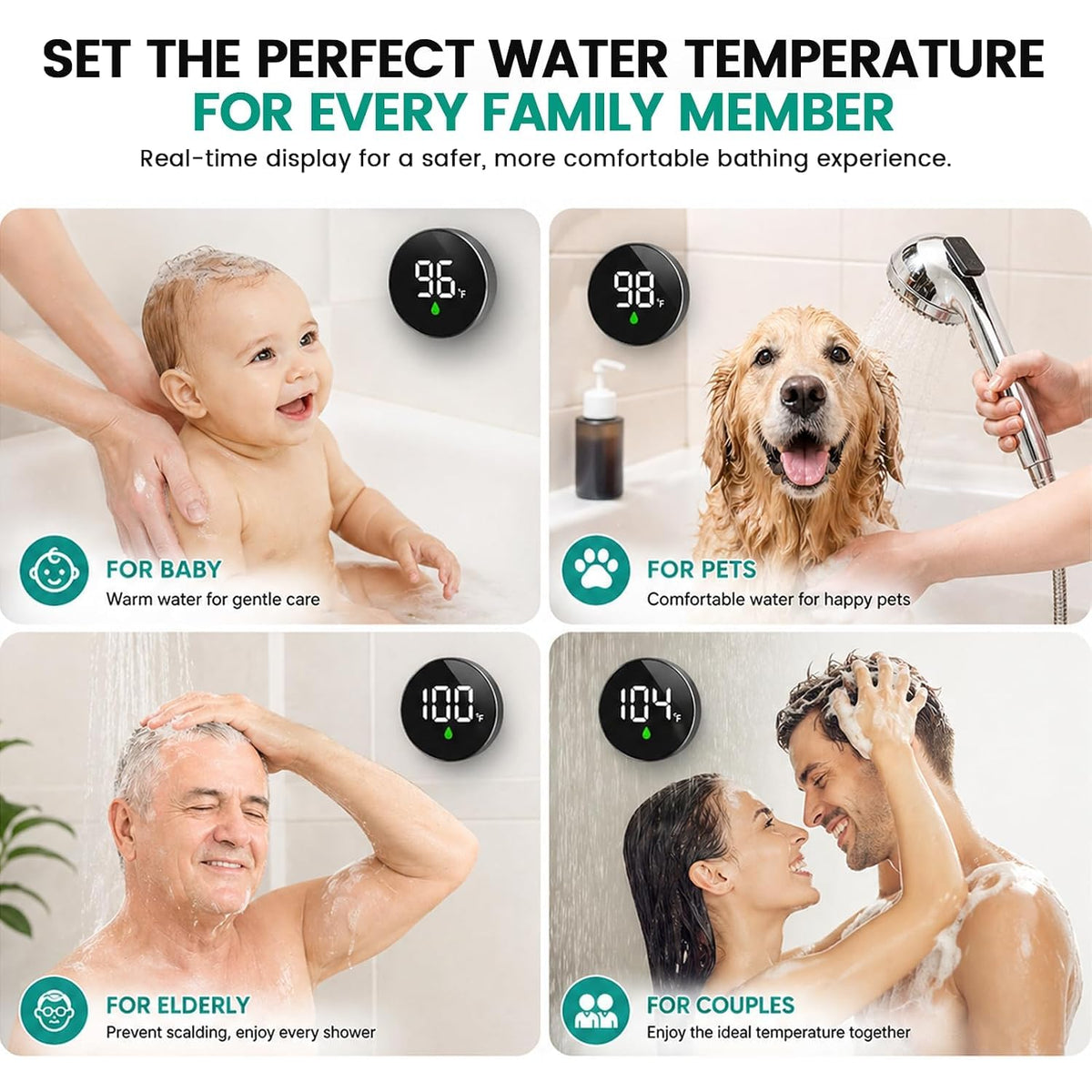Digital Shower Water Temperature Display Thermometer