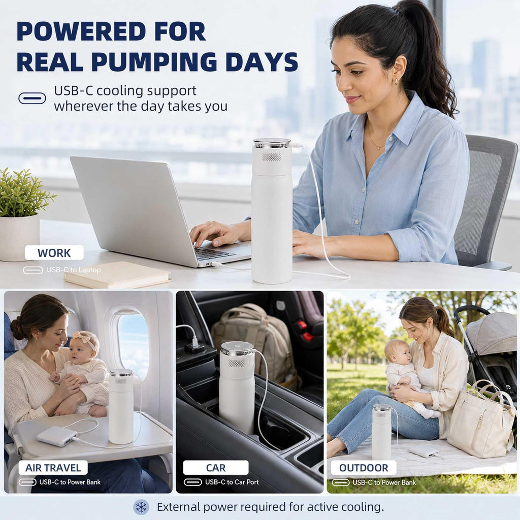 Portable Electric Breast Milk Cooler Bottle 12 oz